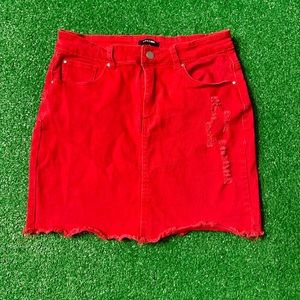 Red Hot Denim Skirt